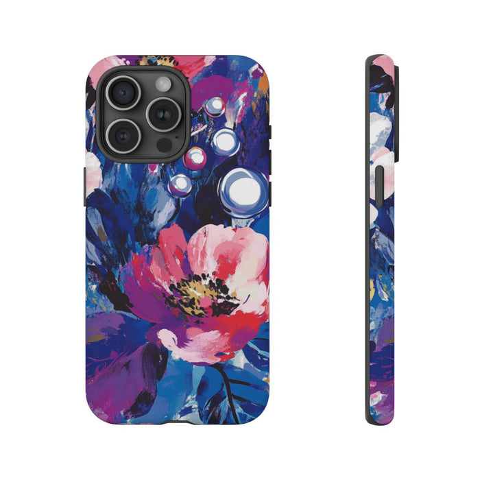 Kleurrijk Abstract Bloemenpatroon met Parelaccenten