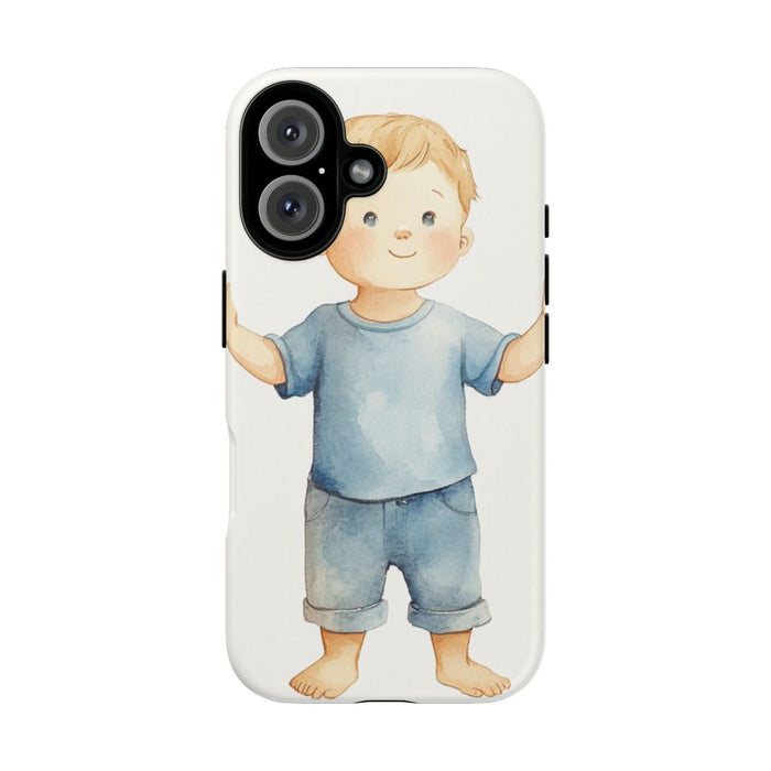 Aquarel Babyjongetje met Opgeheven Handen