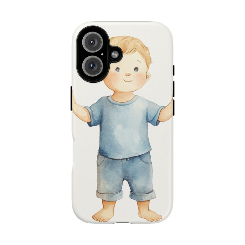 Aquarel Babyjongetje met Opgeheven Handen