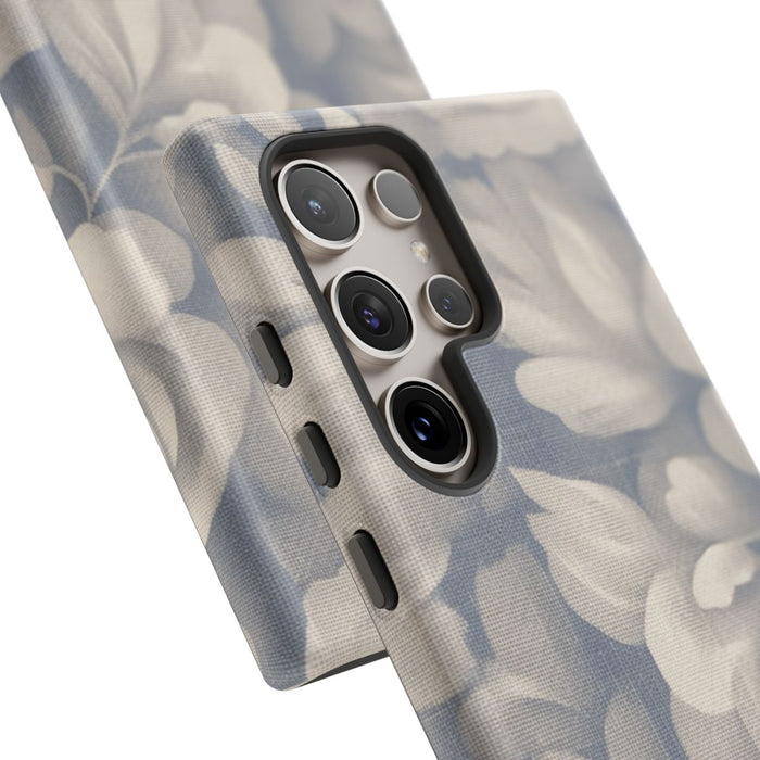 Vintage Bloemenpatroon in Blauw en Beige