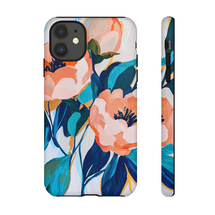 Abstracte Perzikbloemen op Schildering