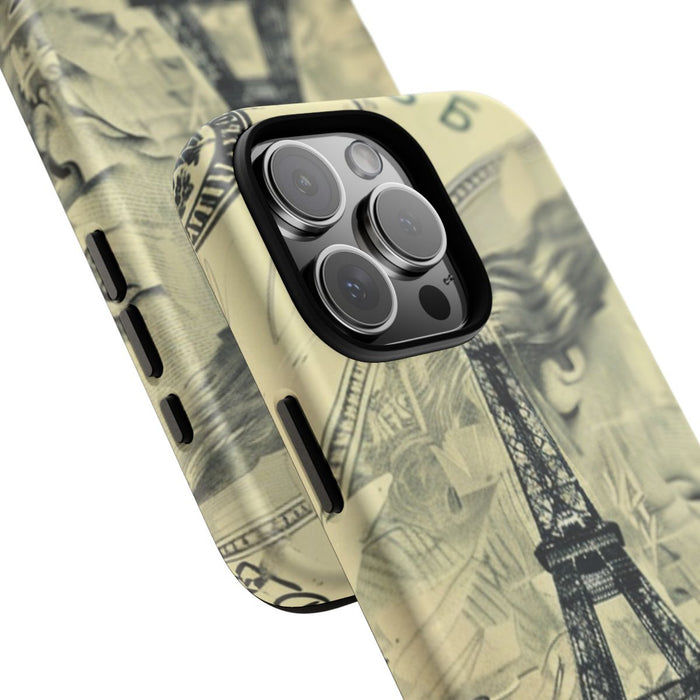 Surrealistische Eiffeltoren op Dollarbiljet Illustratie