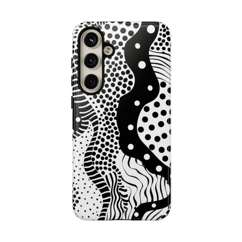Zwart-Wit Abstract Stippenpatroon
