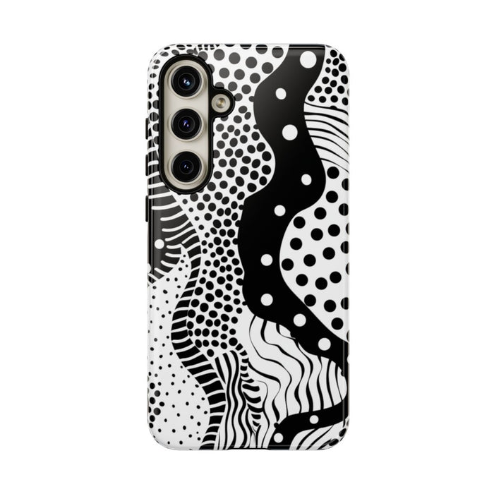Zwart-Wit Abstract Stippenpatroon