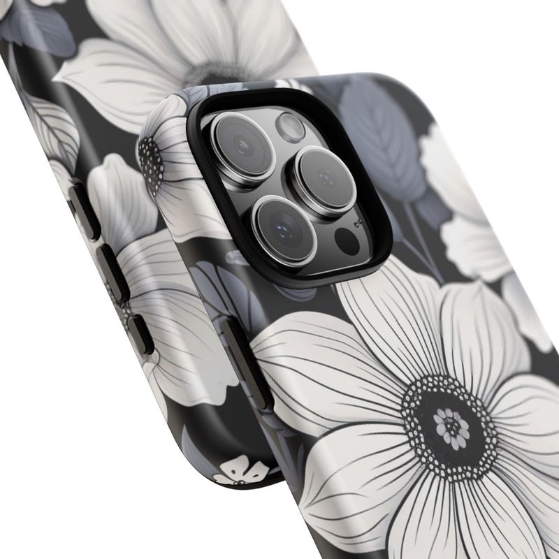 Zwart-Wit Bloemenpatroon