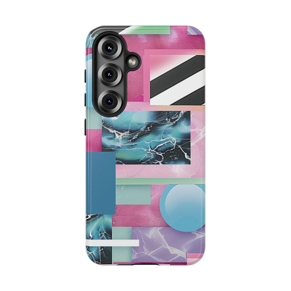 Abstract Geometrisch Patroon in Roze en Blauw