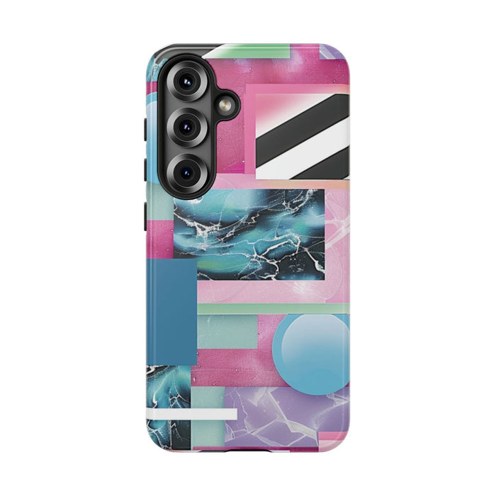 Abstract Geometrisch Patroon in Roze en Blauw