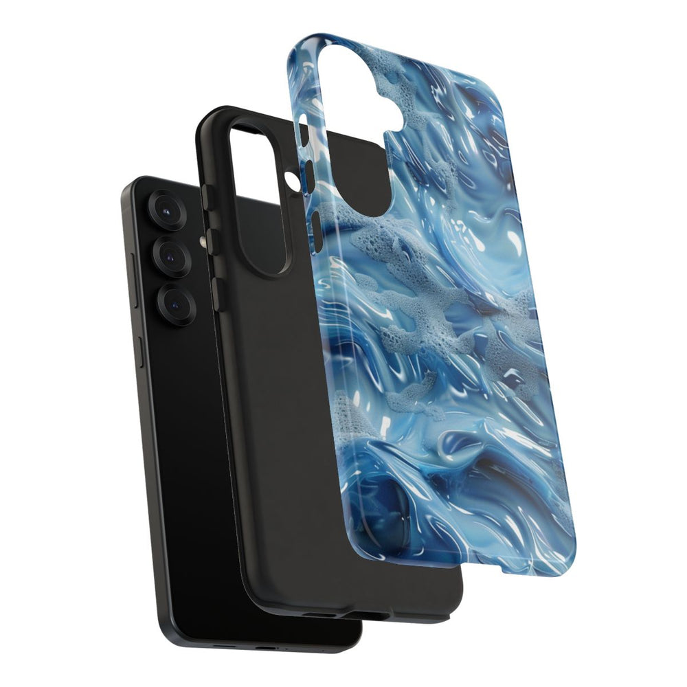 Blauw Abstract Golvend Patroon