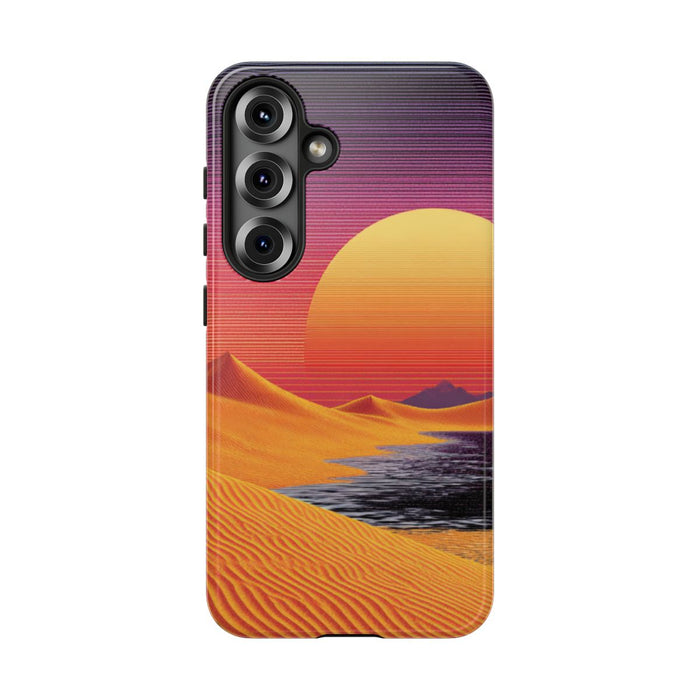 Zonsondergang boven Oranje Zandduinen met Retro Zon