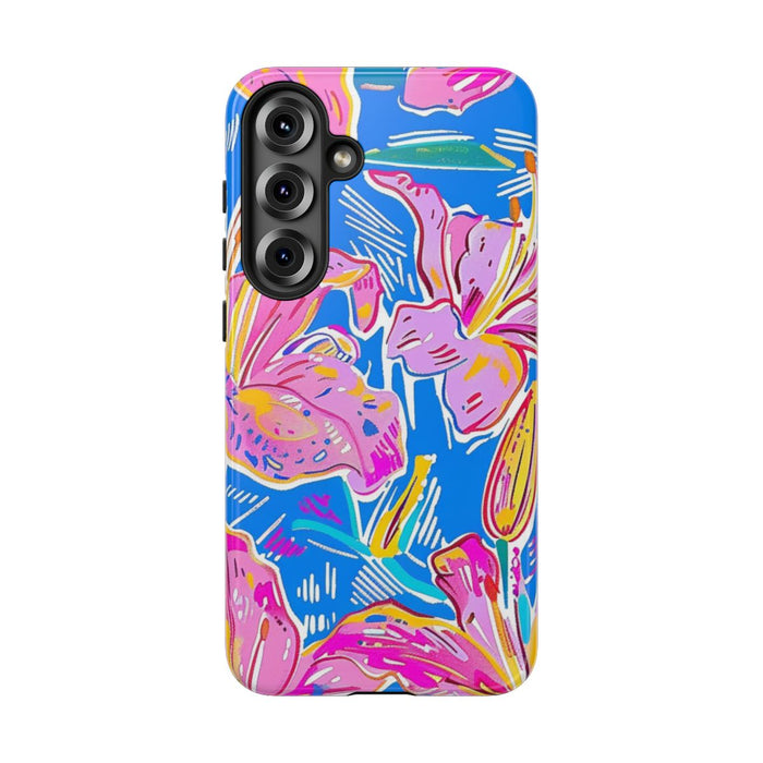 Felroze en Gele Bloemenprint