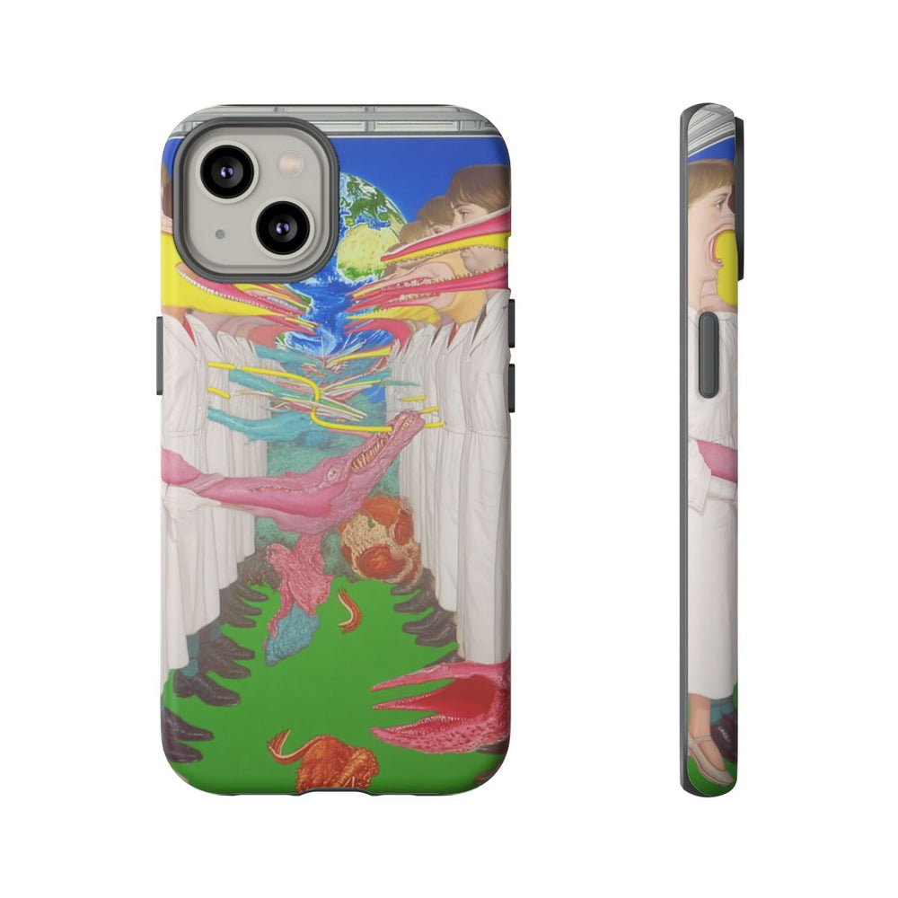 Surrealistische Figuren met Langgerekte Gezichten en Aardemotief