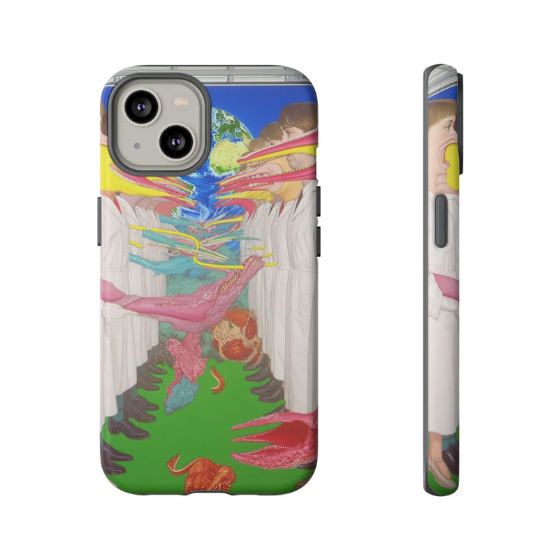 Surrealistische Figuren met Langgerekte Gezichten en Aardemotief