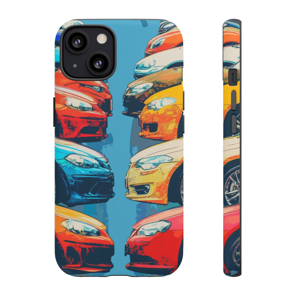 Kleurrijke Moderne Auto's in Lijntekening