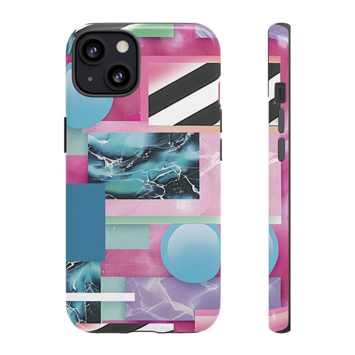 Abstract Geometrisch Patroon in Roze en Blauw