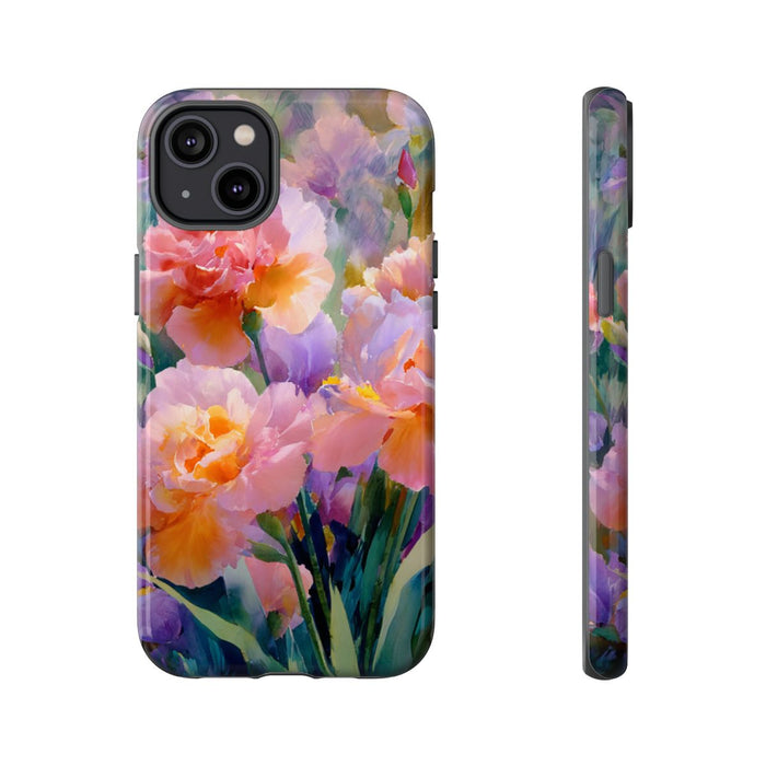 Roze en Paarse Bloemen in Waterverf