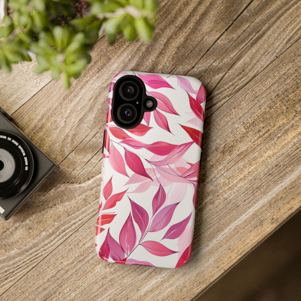Roze en Rode Bladerenpatroon