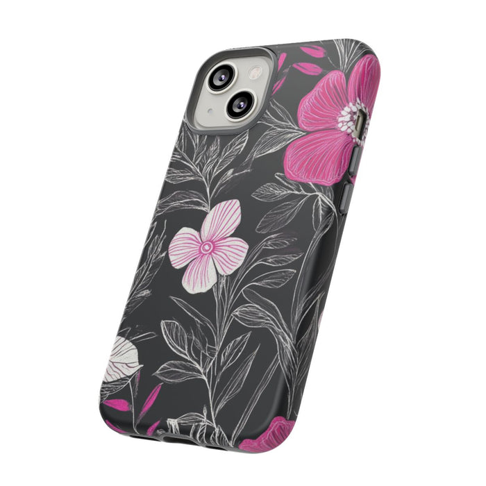 Roze en Witte Bloemenprint