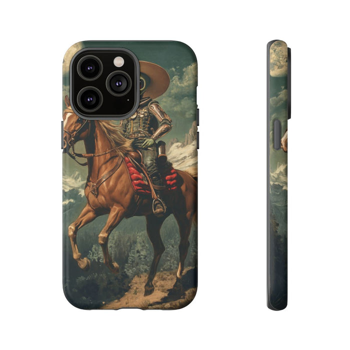 Buitenaardse Cowboy te Paard in Berglandschap