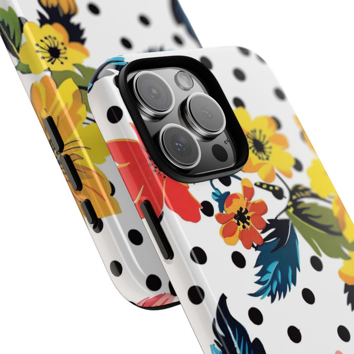Kleurrijk Bloemenpatroon met Polkadots