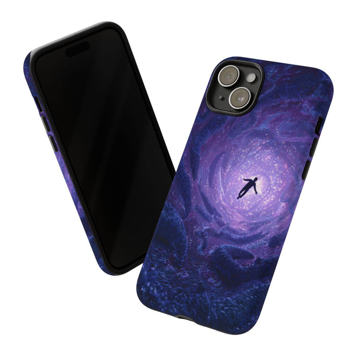 Man Valt Door Kosmische Tunnel met Tentakels