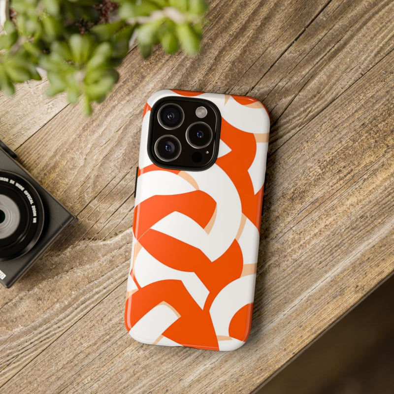 Oranje en Wit Geometrisch Patroon