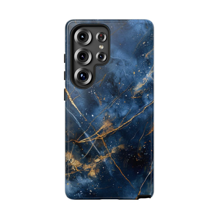 Blauw Marmerpatroon met Gouden Adering