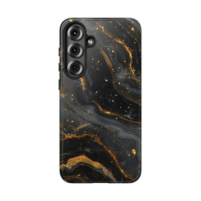 Zwart-Gouden Marmer Abstract Patroon