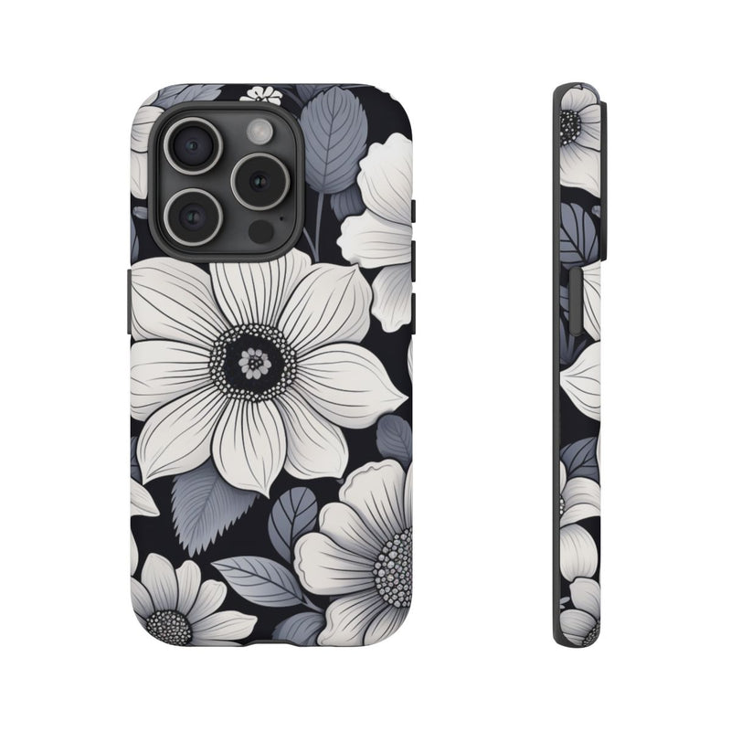 Zwart-Wit Bloemenpatroon