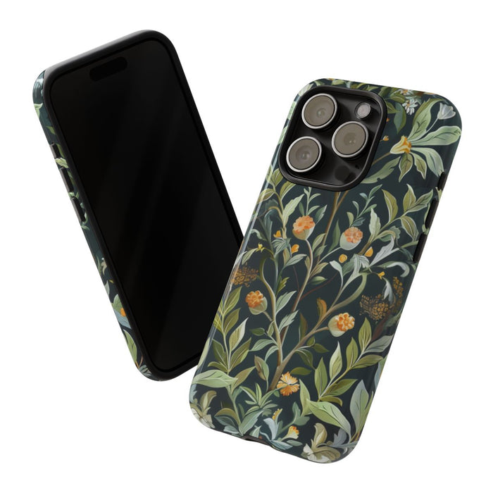 Gedetailleerde Botanische Illustratie met Oranje Bloemen
