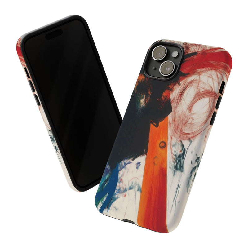 Abstracte Zwarte en Rode Penseelstreken