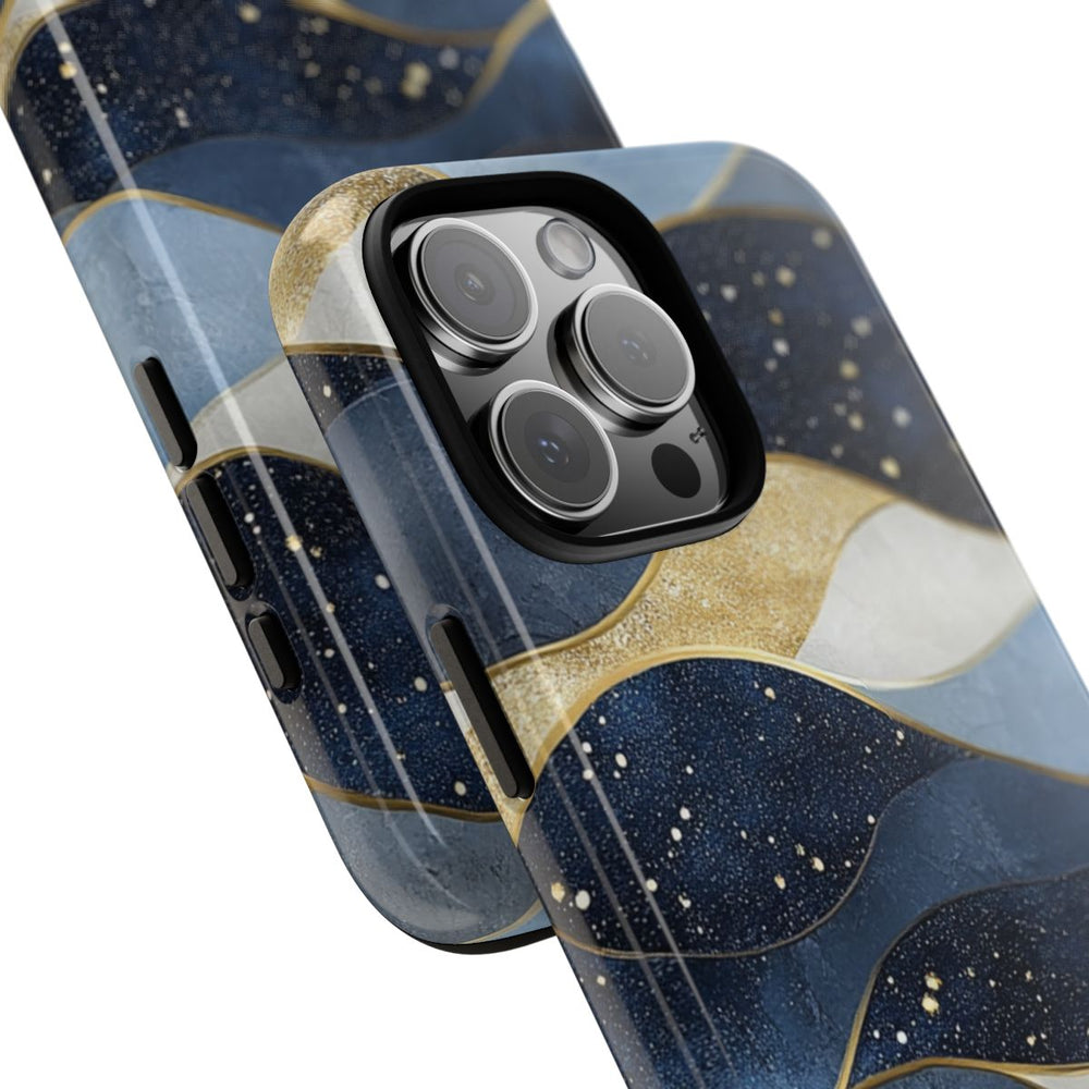 Abstract Blauw-Goud Golvenpatroon