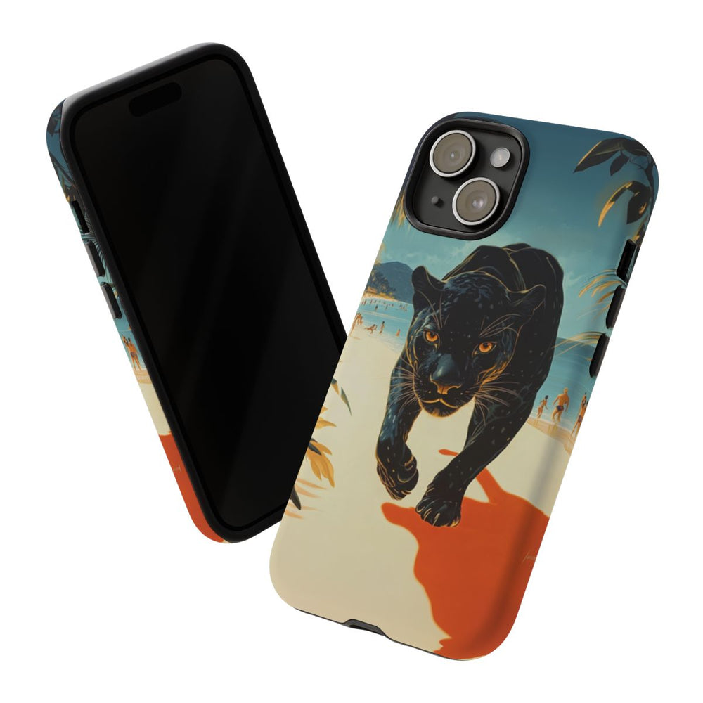 Elegante Zwarte Panter op het Strand