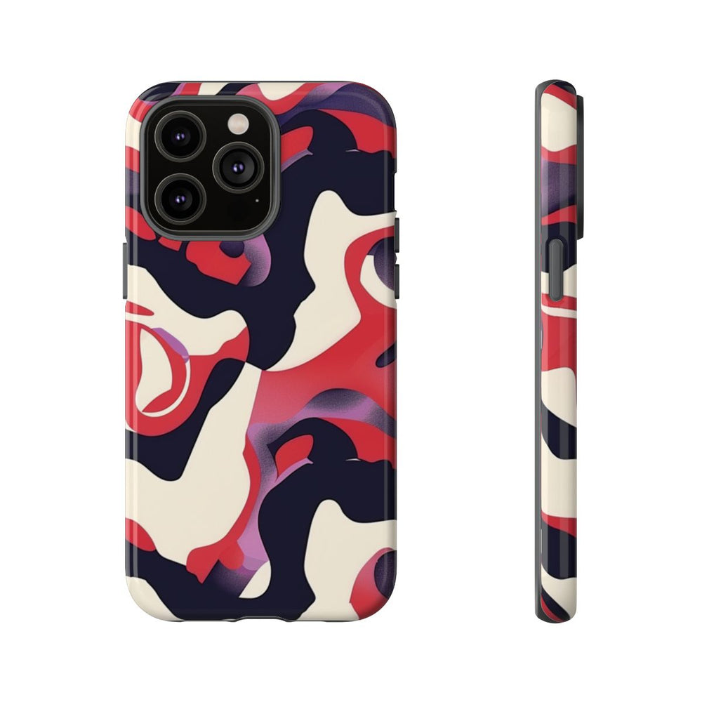 Abstract Rood-Zwart-Crème Patroon