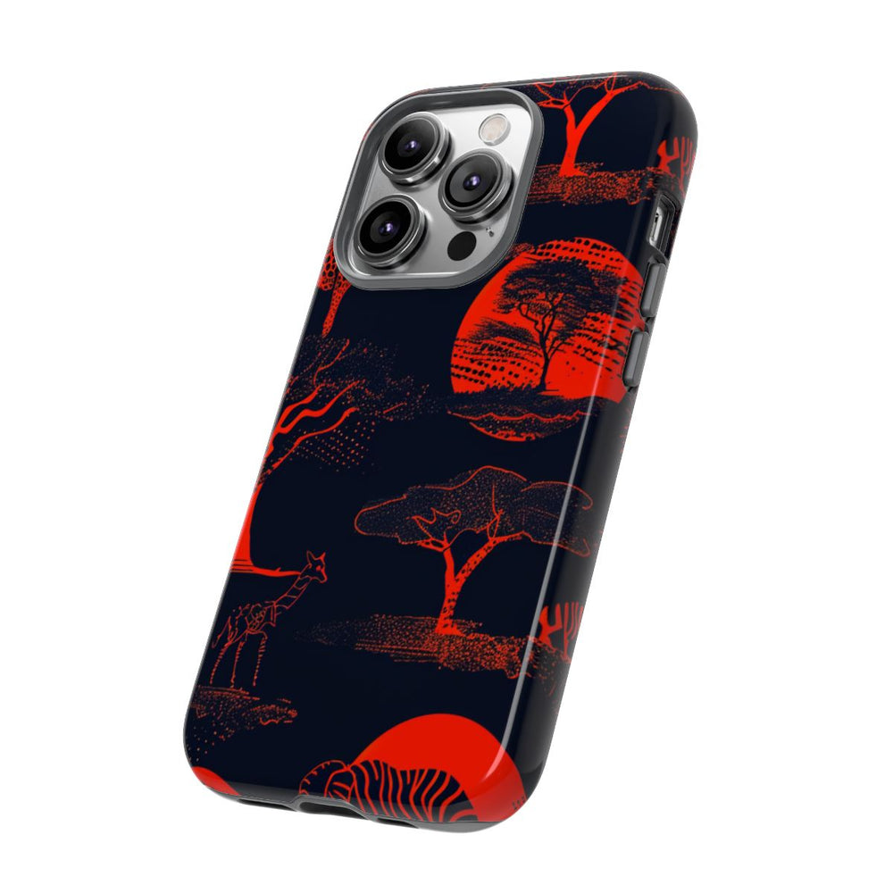 Rood Neon Afrikaans Dierenpatroon