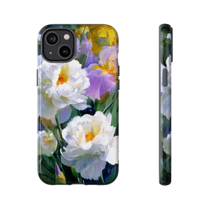 Grote Witte Pioenen en Lila Irissen