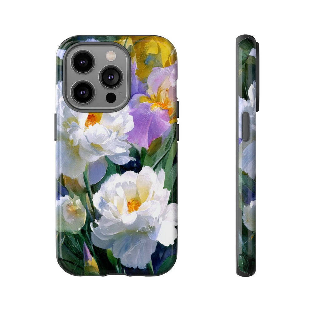 Grote Witte Pioenen en Lila Irissen