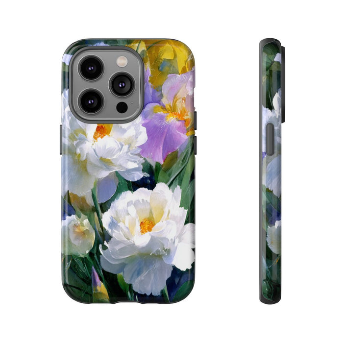 Grote Witte Pioenen en Lila Irissen