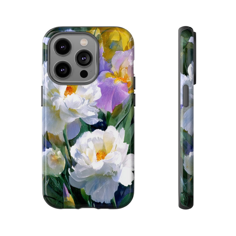 Grote Witte Pioenen en Lila Irissen