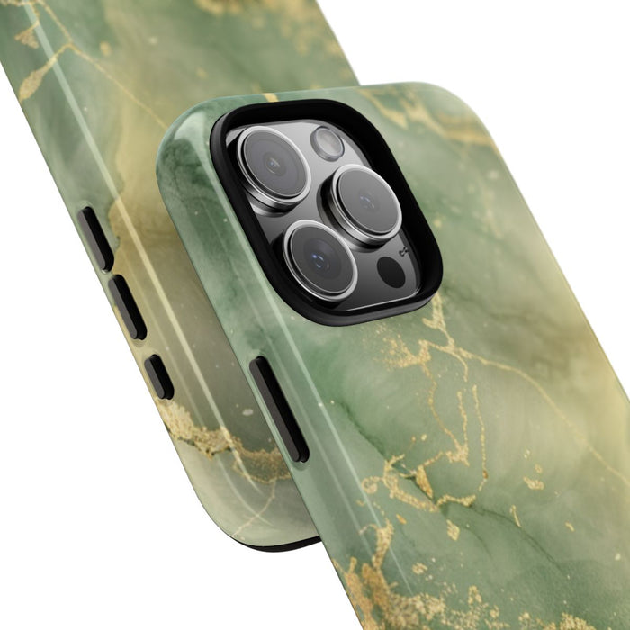 Groene en Gouden Marmer Abstract