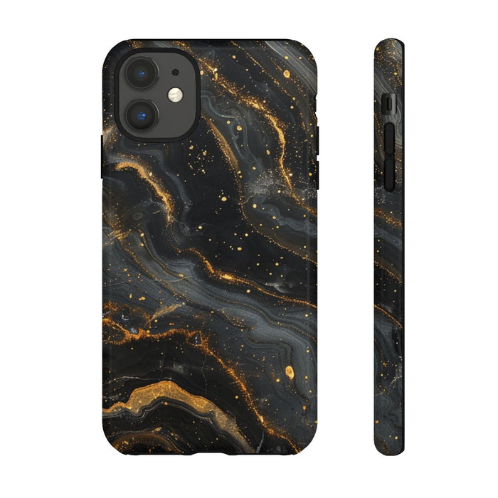 Zwart-Gouden Marmer Abstract Patroon