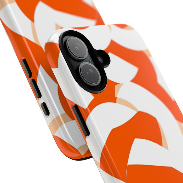 Oranje en Wit Geometrisch Patroon