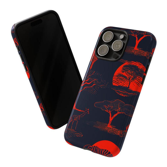Rood Neon Afrikaans Dierenpatroon