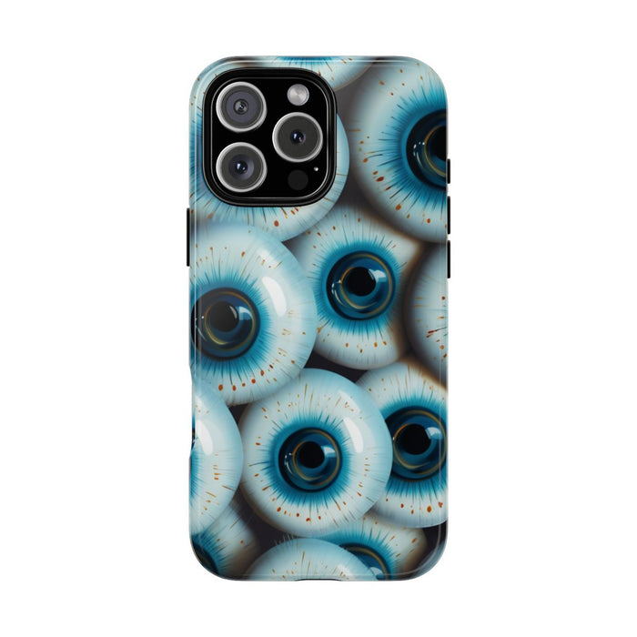 Glanzend Hoesje met Blauw Oogpatroon