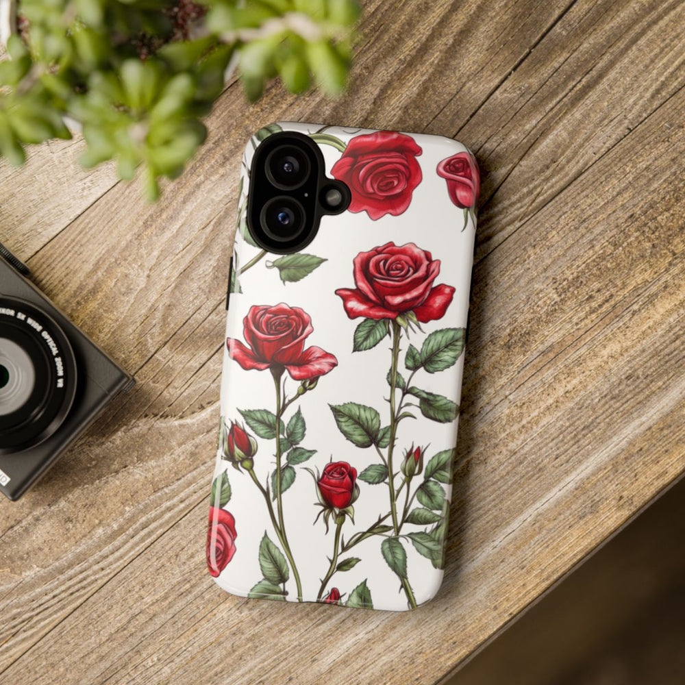 Rode Rozen Botanisch Patroon