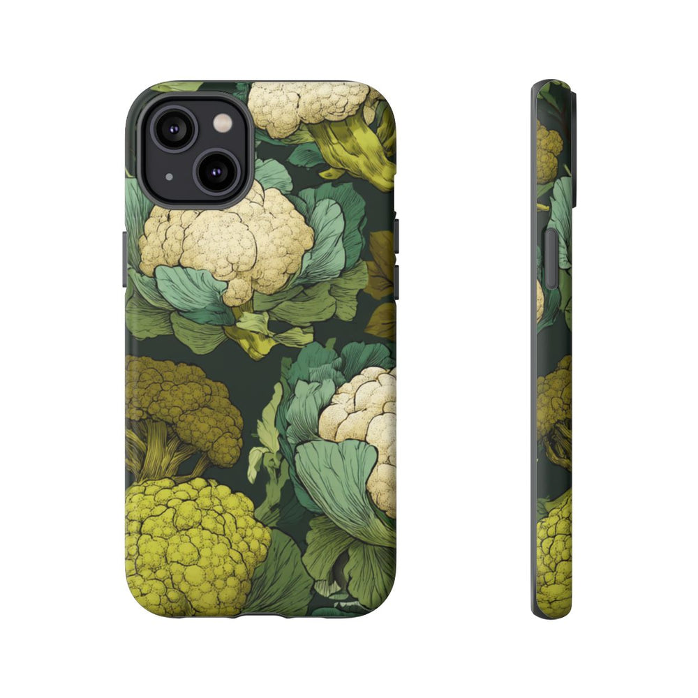 Handgetekend Broccoli- en Bloemkoolpatroon