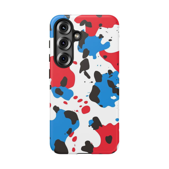 Rood-Blauw Abstracte Vlekkenpatroon