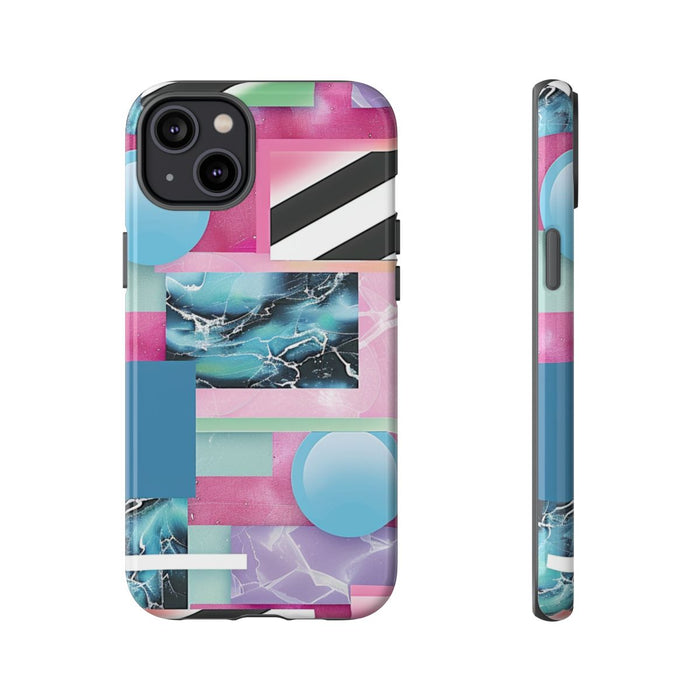 Abstract Geometrisch Patroon in Roze en Blauw