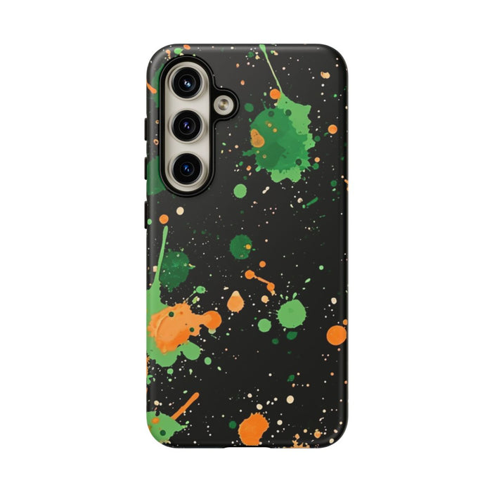 Groene en Oranje Verfspattenpatroon