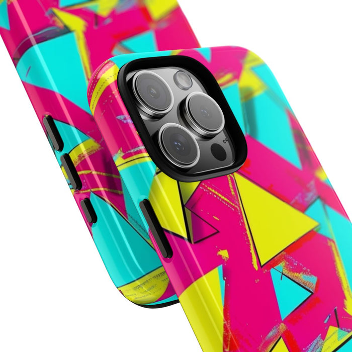 Neon Driehoeken Abstract Patroon