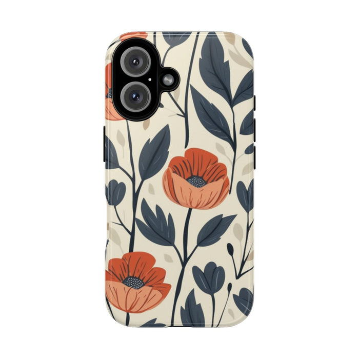 Oranje en Blauwe Bloemenpatroon